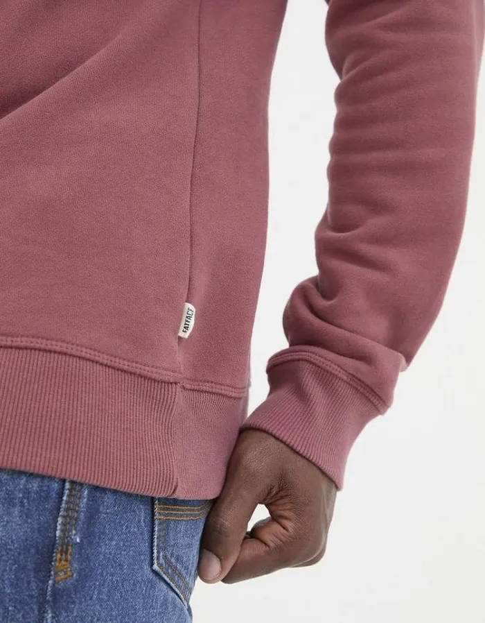 Men FatFace Sweatshirts and Hoodies Brooke Crew Neck Sweatshirt Dark Pink