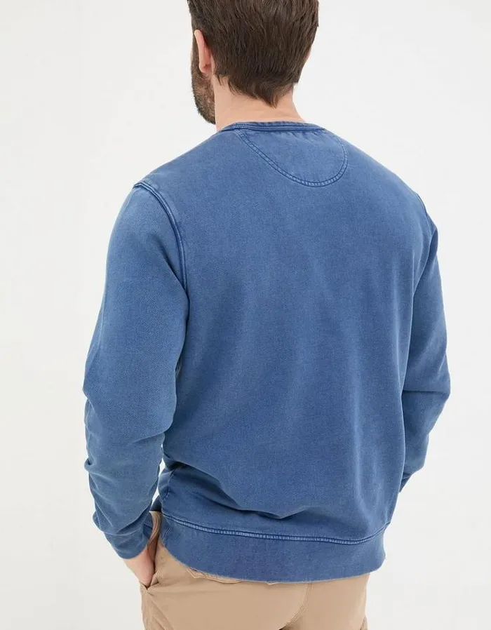 Men FatFace Sweatshirts and Hoodies Petersfield Lobster Crew Sweatshirt Washed Blue
