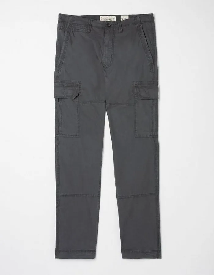 Men FatFace Tall Collection Bude Straight Cargo Pants Dark Grey