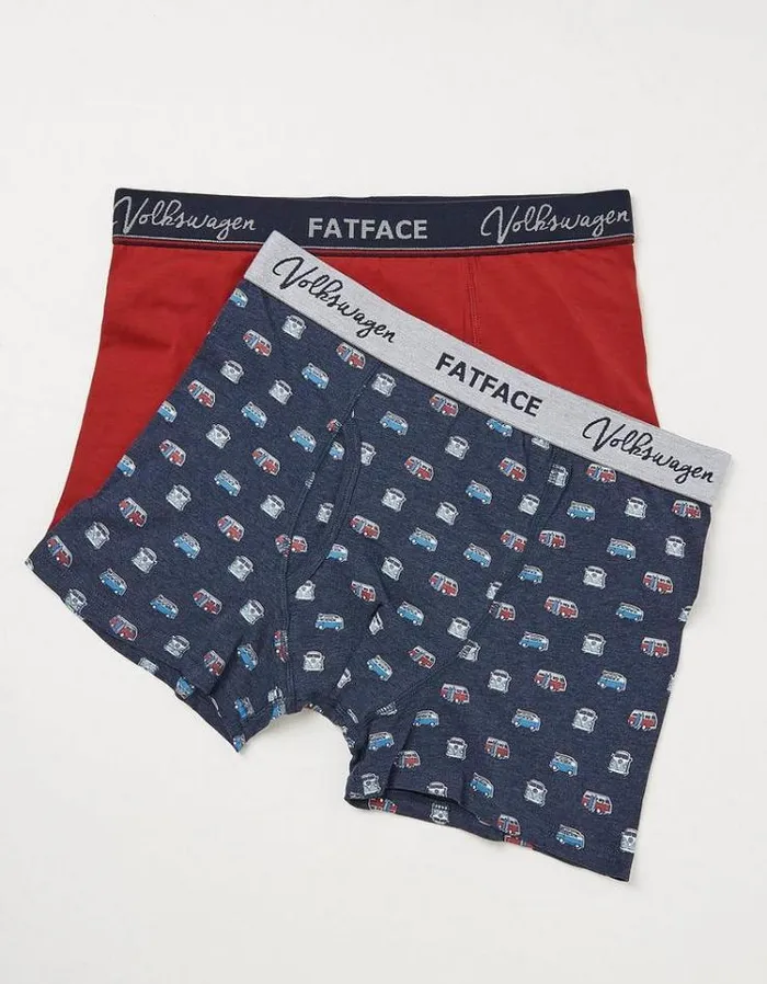 Men FatFace Underwear and Socks 2 Pack VW Surf Camper Boxers Navy