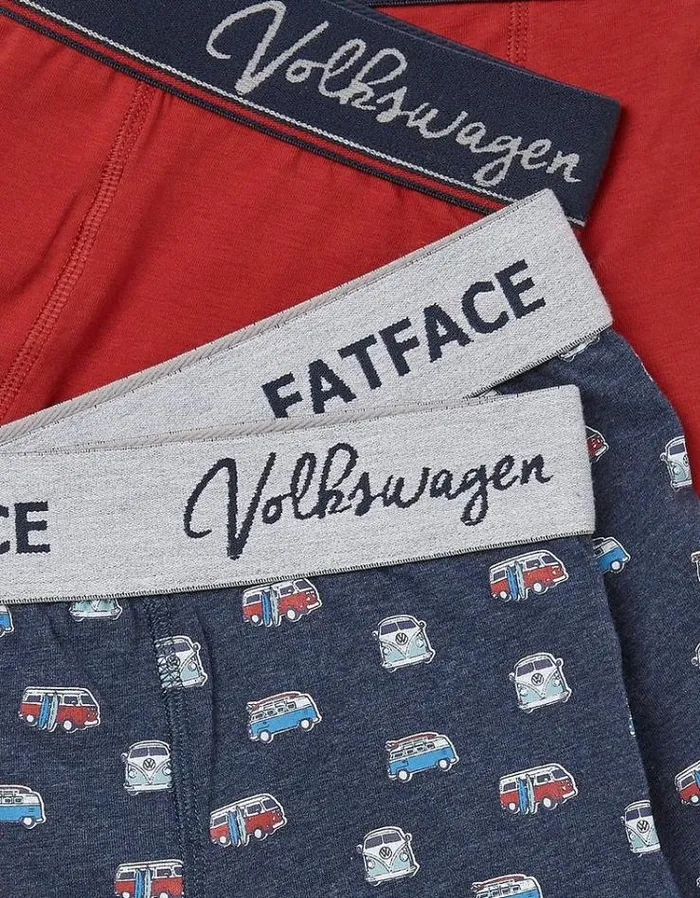 Men FatFace Underwear and Socks 2 Pack VW Surf Camper Boxers Navy