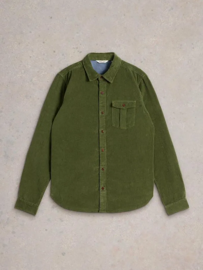 Men Griffin Cord Shirt Mid Green White Stuff Shirts Men Griffin Cord Shirt Mid Green White Stuff Shirts