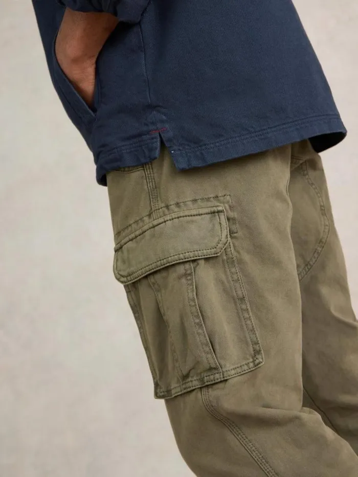 Men Kegworth Organic Cargo Trouser Khaki Green White Stuff Trousers