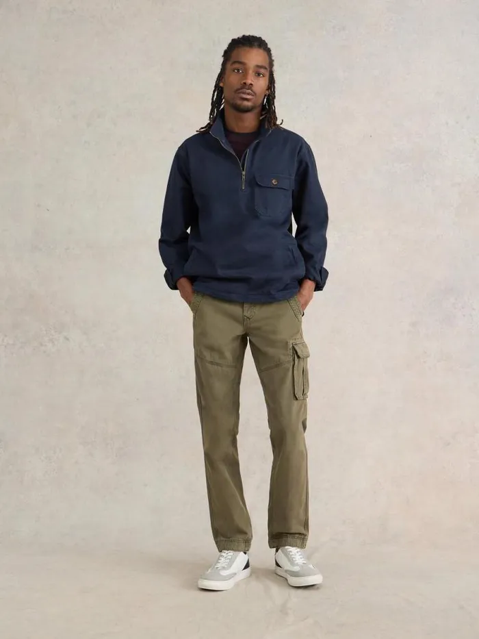 Men Kegworth Organic Cargo Trouser Khaki Green White Stuff Trousers