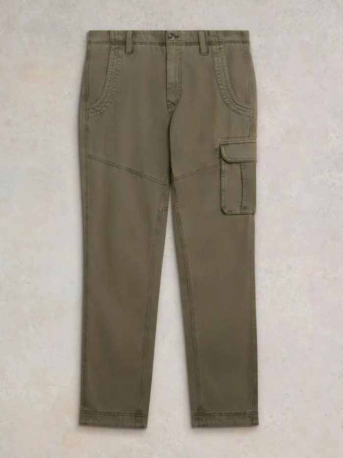 Men Kegworth Organic Cargo Trouser Khaki Green White Stuff Trousers