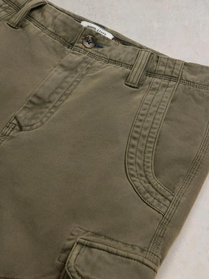 Men Kegworth Organic Cargo Trouser Khaki Green White Stuff Trousers