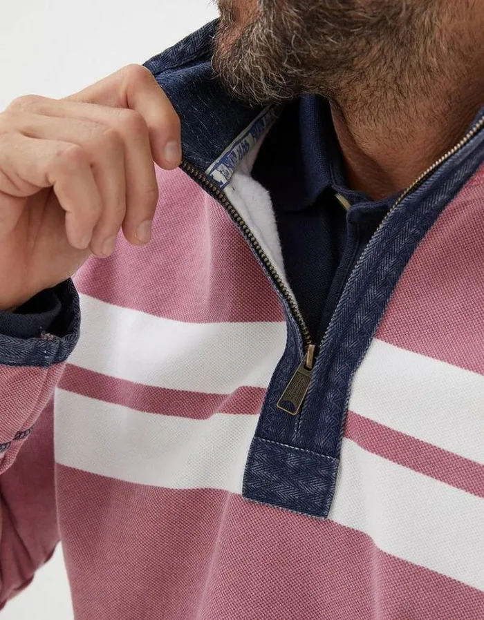 MenKids FatFace Tall Collection Airlie Multi Chest Stripe Sweatshirt Light Pink
