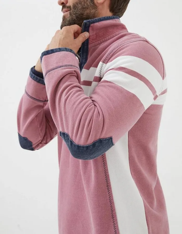 MenKids FatFace Tall Collection Airlie Multi Chest Stripe Sweatshirt Light Pink