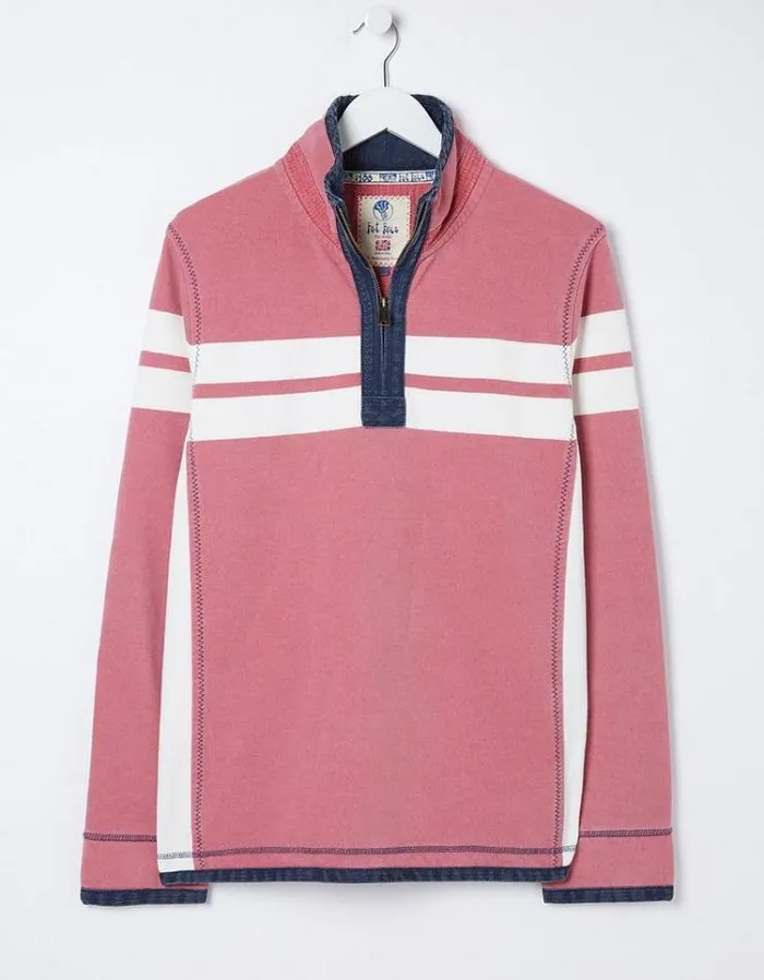 MenKids FatFace Tall Collection Airlie Multi Chest Stripe Sweatshirt Light Pink