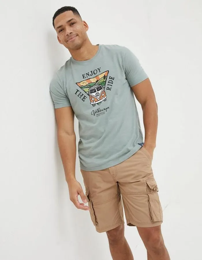 MenKids FatFace Vacation Shop VW Enjoy The Ride TShirt Sage Green