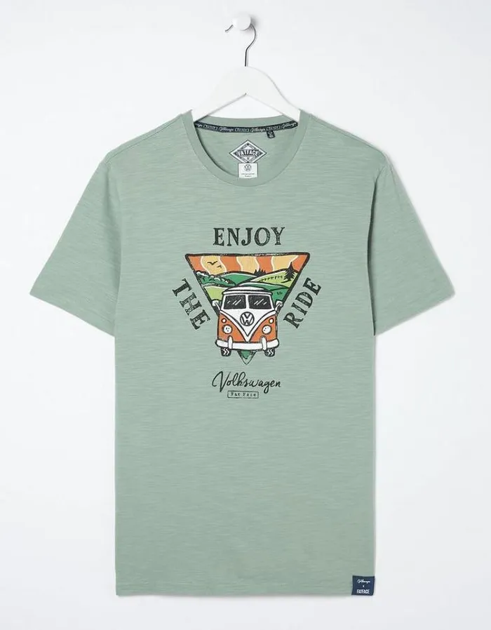 MenKids FatFace Vacation Shop VW Enjoy The Ride TShirt Sage Green
