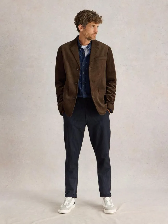 Men Kirkby Cord Blazer Dark Brown White Stuff Blazers