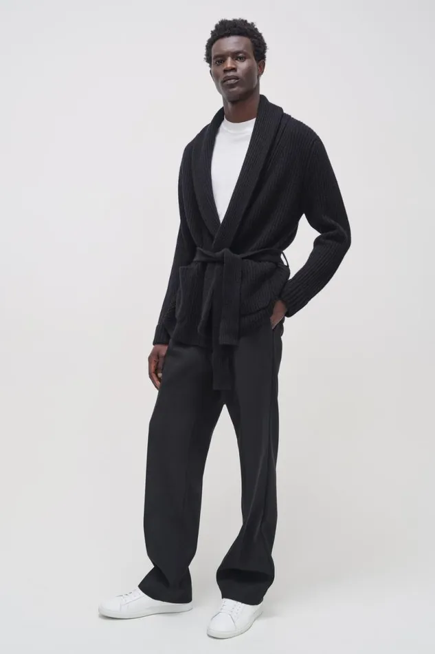 Men Knitwear Jonathan Simkhai Nicolai Cardigan Black Shawl Collar Cardigan Men Knitwear Jonathan Simkhai Nicolai Cardigan Black Shawl Collar Cardigan