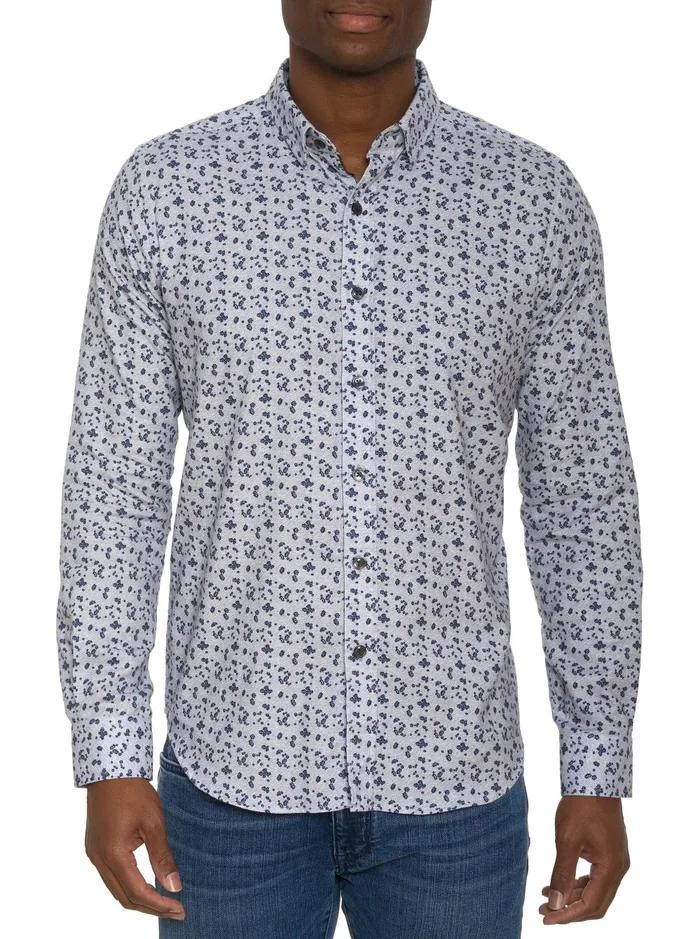 Men Long Sleeve Button Down Shirts Robert Graham CATTANEO LONG SLEEVE BUTTON DOWN SHIRT White