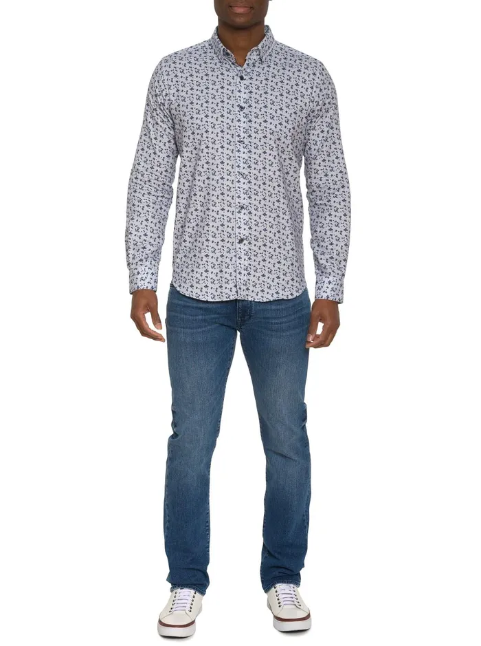 Men Long Sleeve Button Down Shirts Robert Graham CATTANEO LONG SLEEVE BUTTON DOWN SHIRT White