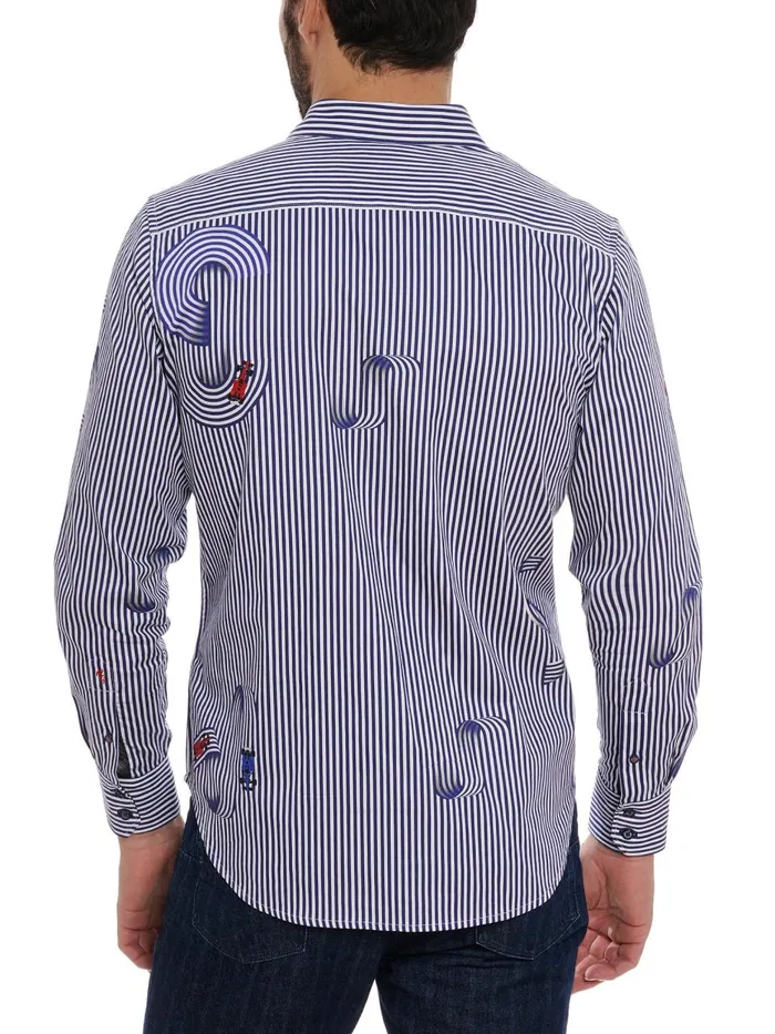 Men Long Sleeve Button Down Shirts Robert Graham CHICANE LONG SLEEVE BUTTON DOWN SHIRT White