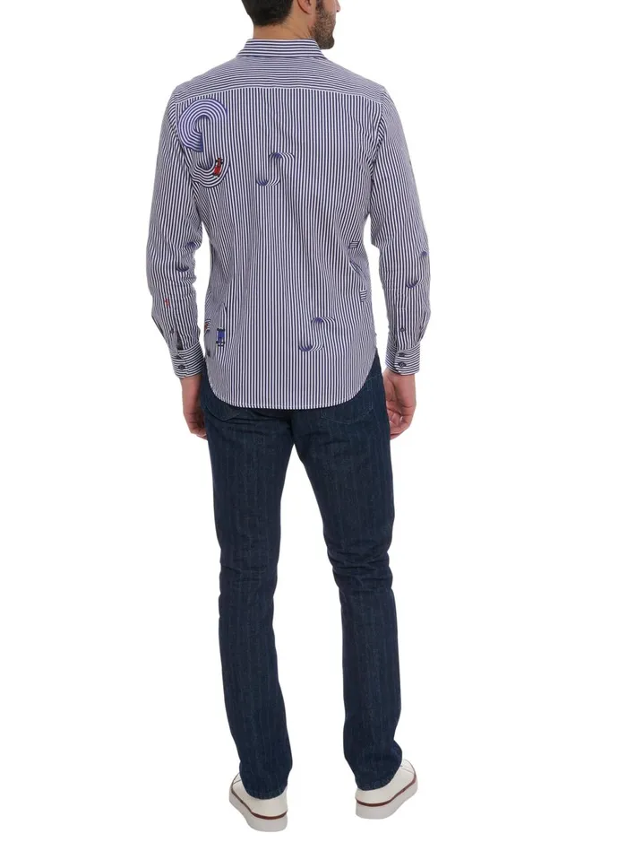 Men Long Sleeve Button Down Shirts Robert Graham CHICANE LONG SLEEVE BUTTON DOWN SHIRT White
