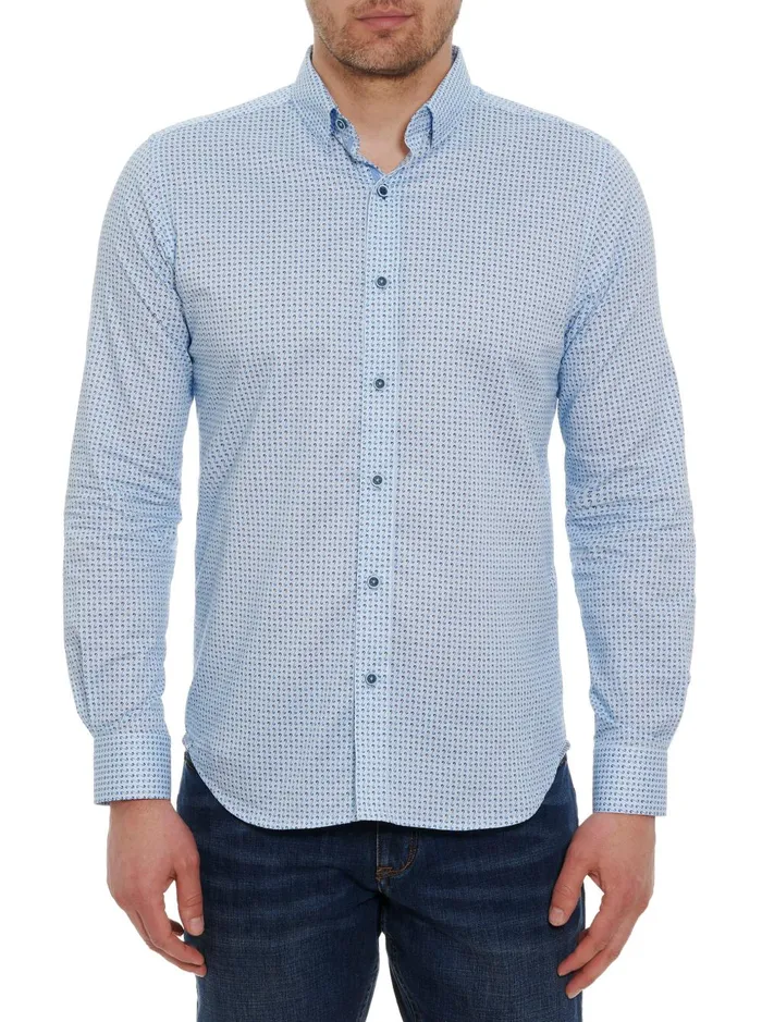Men Long Sleeve Button Down Shirts Robert Graham DALE LONG SLEEVE BUTTON DOWN SHIRT Blue