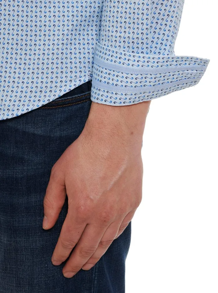 Men Long Sleeve Button Down Shirts Robert Graham DALE LONG SLEEVE BUTTON DOWN SHIRT Blue