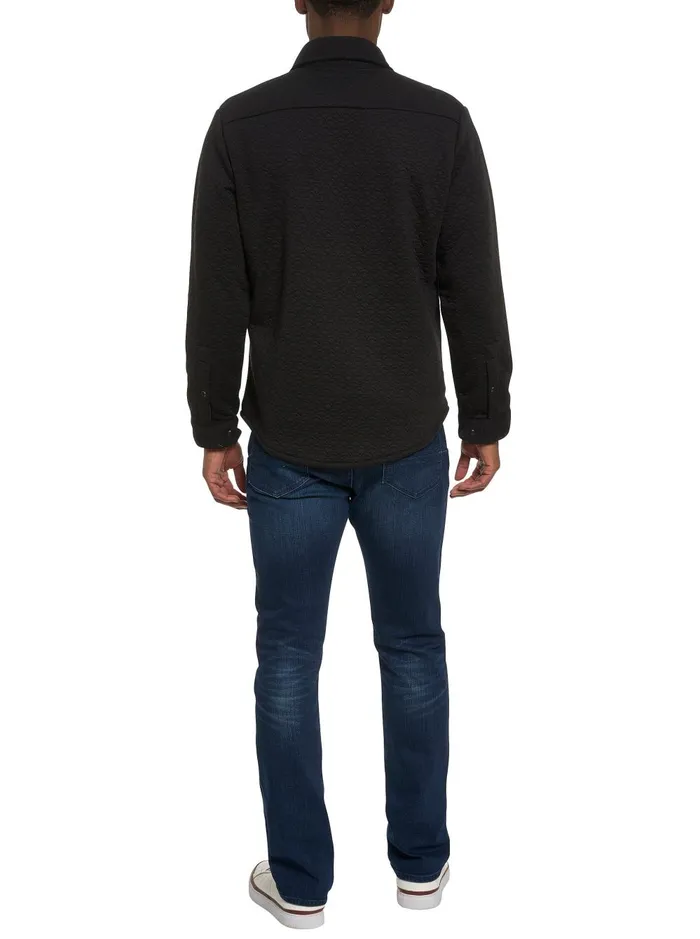Men Long Sleeve Button Down Shirts Robert Graham DOWNEY LONG SLEEVE KNIT SHIRT Black