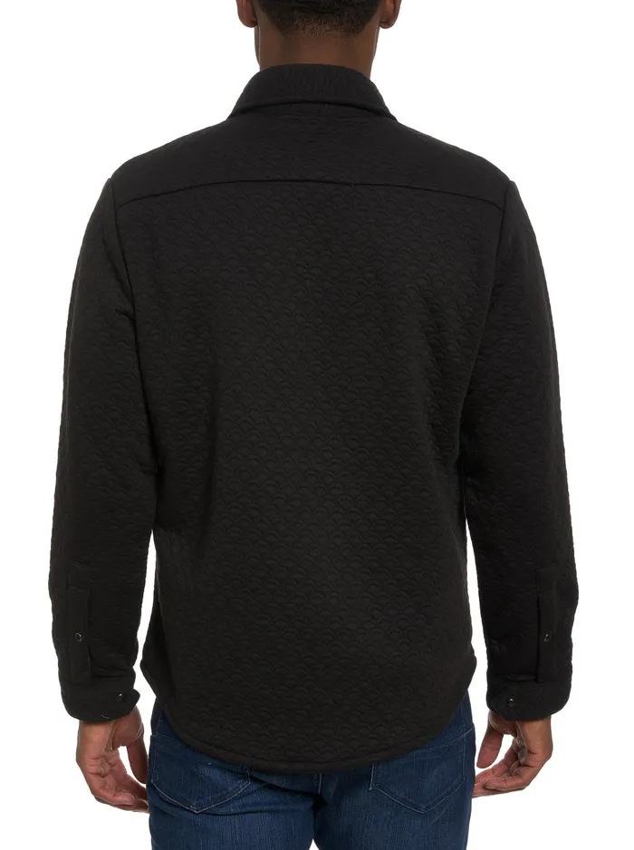 Men Long Sleeve Button Down Shirts Robert Graham DOWNEY LONG SLEEVE KNIT SHIRT Black