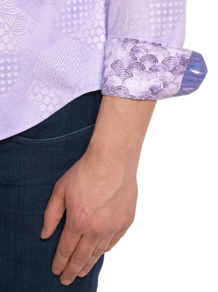 Men Long Sleeve Button Down Shirts Robert Graham EAST LAKE LONG SLEEVE BUTTON DOWN SHIRT Purple