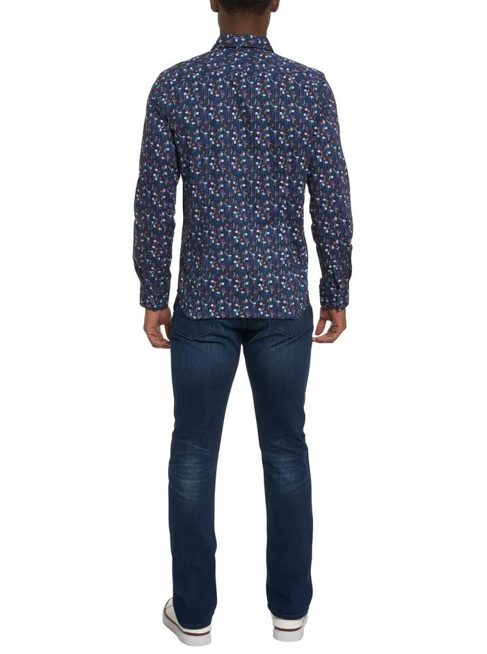 Men Long Sleeve Button Down Shirts Robert Graham EGGER LONG SLEEVE KNIT BUTTON DOWN SHIRT Multi