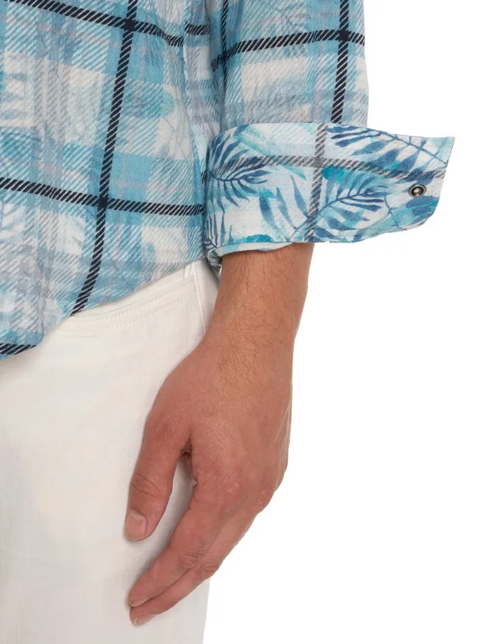 Men Long Sleeve Button Down Shirts Robert Graham FLIP SIDE REVERSIBLE LONG SLEEVE BUTTON DOWN SHIRT White
