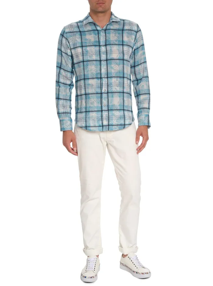 Men Long Sleeve Button Down Shirts Robert Graham FLIP SIDE REVERSIBLE LONG SLEEVE BUTTON DOWN SHIRT White