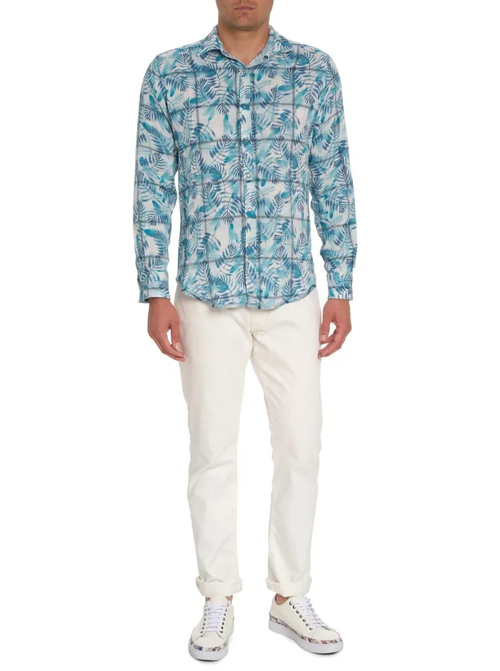 Men Long Sleeve Button Down Shirts Robert Graham FLIP SIDE REVERSIBLE LONG SLEEVE BUTTON DOWN SHIRT White