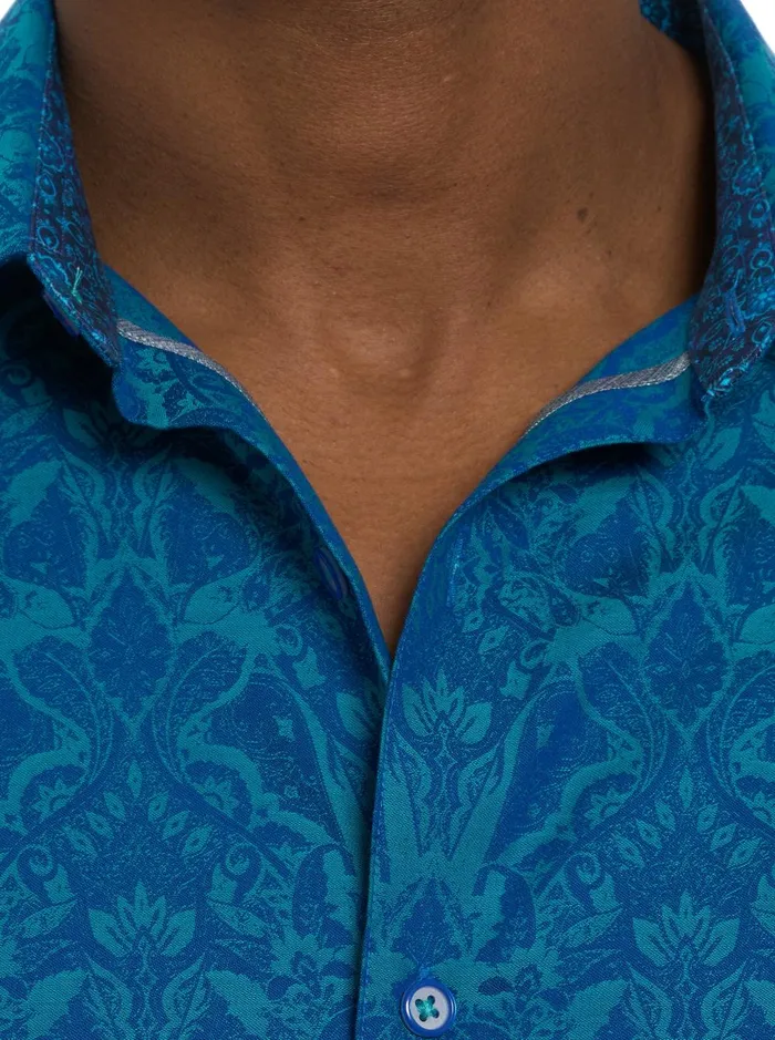 Men Long Sleeve Button Down Shirts Robert Graham HIGHLAND 3 LONG SLEEVE BUTTON DOWN SHIRT Turquoise