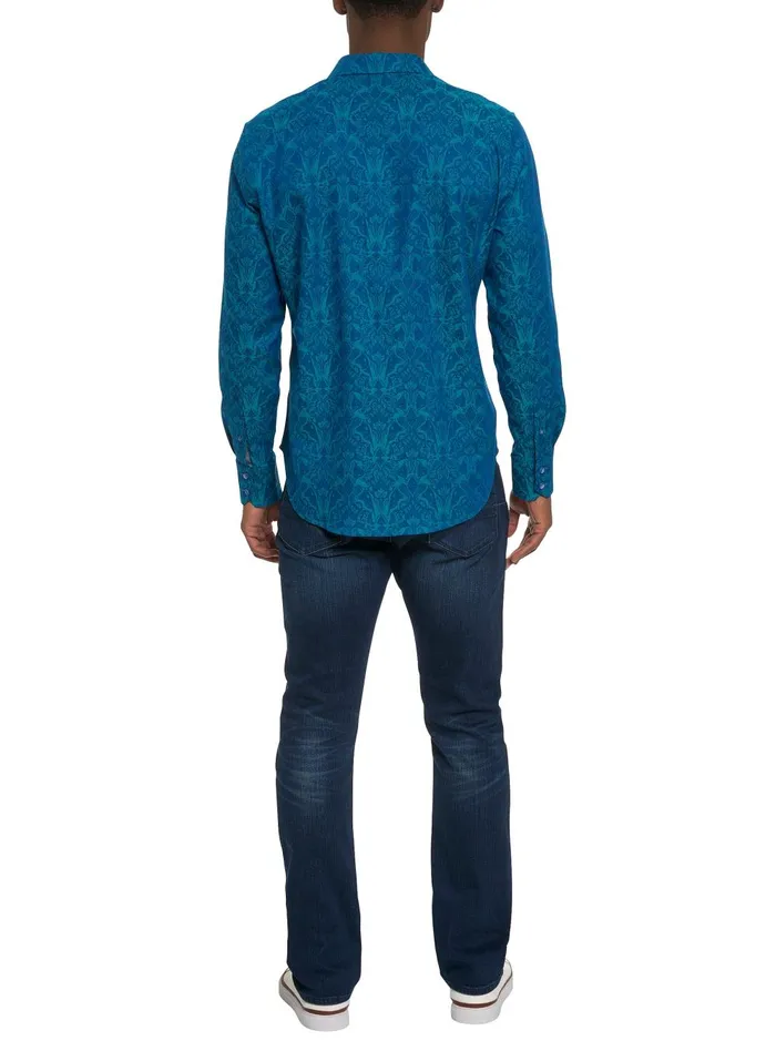 Men Long Sleeve Button Down Shirts Robert Graham HIGHLAND 3 LONG SLEEVE BUTTON DOWN SHIRT Turquoise