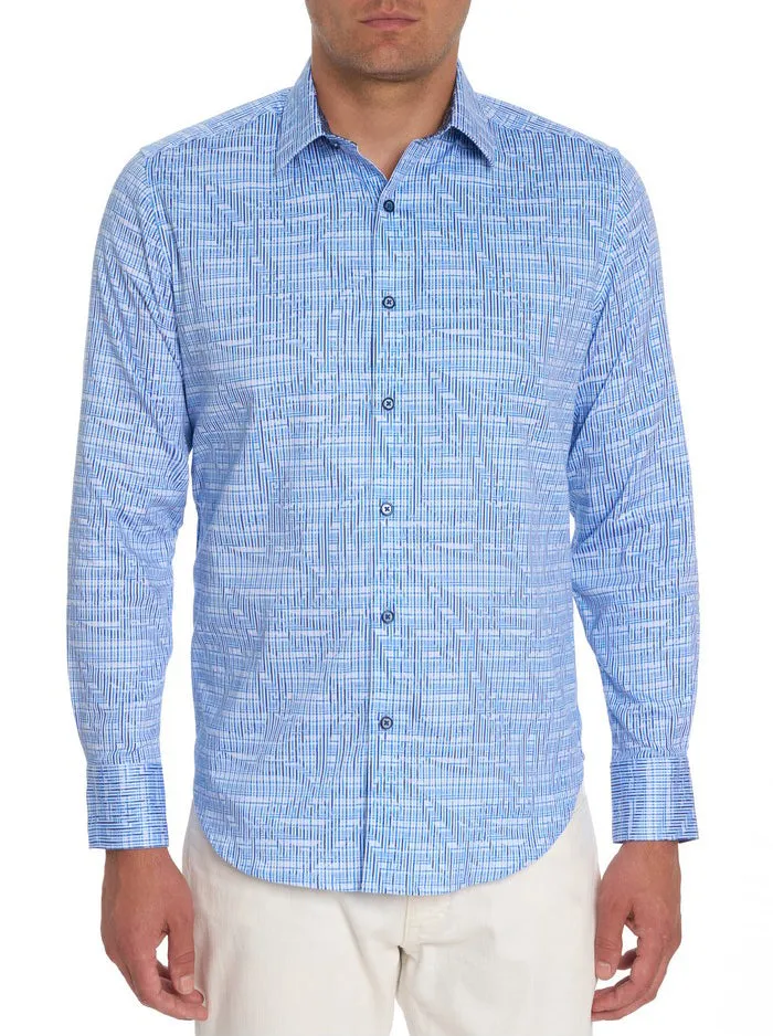 Men Long Sleeve Button Down Shirts Robert Graham MEISLER LONG SLEEVE BUTTON DOWN SHIRT Blue