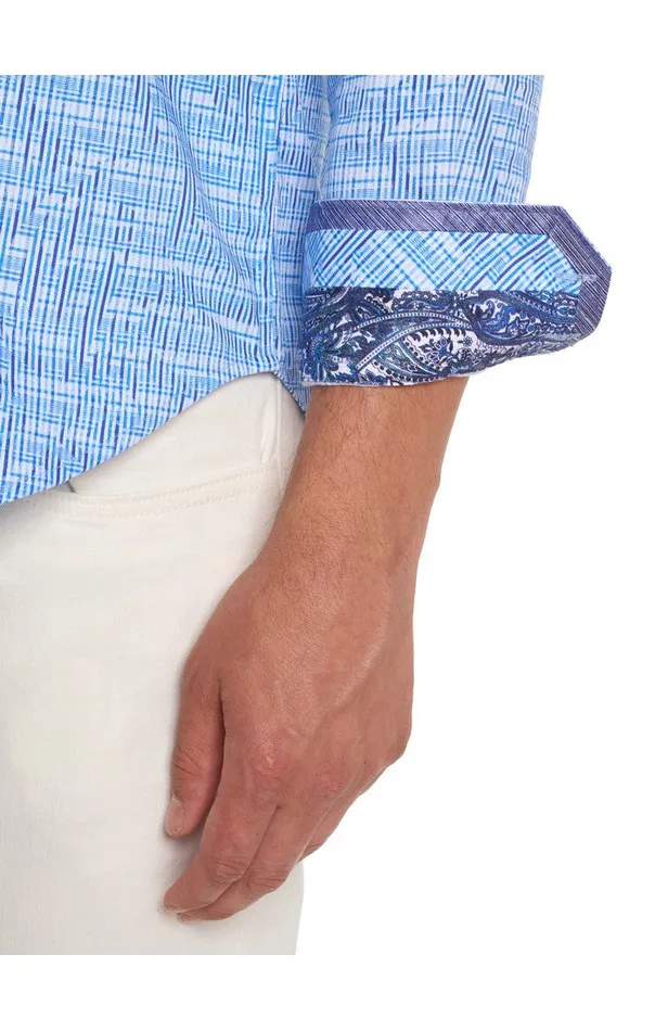 Men Long Sleeve Button Down Shirts Robert Graham MEISLER LONG SLEEVE BUTTON DOWN SHIRT Blue
