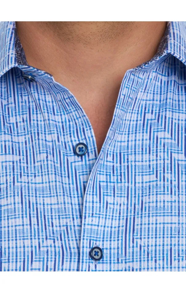 Men Long Sleeve Button Down Shirts Robert Graham MEISLER LONG SLEEVE BUTTON DOWN SHIRT Blue