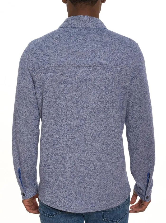 Men Long Sleeve Button Down Shirts Robert Graham ORTIS LONG SLEEVE BUTTON FRONT KNIT SHIRT Navy