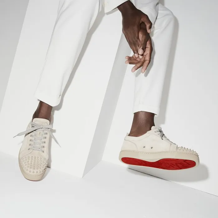 Men Louis Junior Spikes Sneakers 8211 Veau Velours And Spikes 8211 Saharienne Christian Louboutin Sneakers