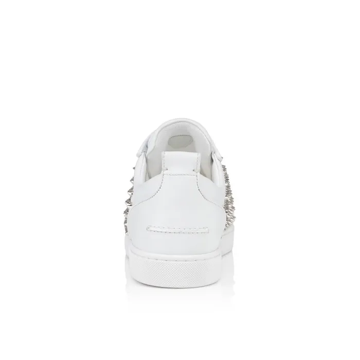 Men Louis Spikes Junior Sneakers 8211 Calf Leather And Spikes 8211 White Christian Louboutin Sneakers