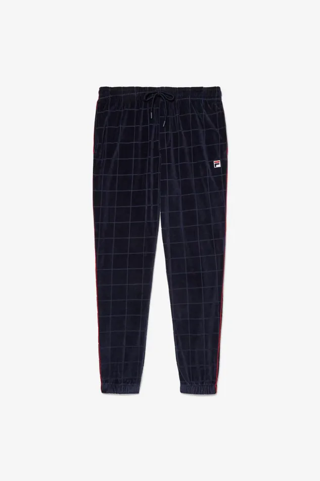 Men Matching Sets Fila Ivy League Velour Track Pant 431 Fila Navyfila Red