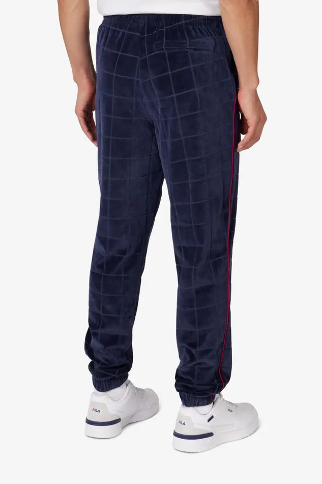 Men Matching Sets Fila Ivy League Velour Track Pant 431 Fila Navyfila Red