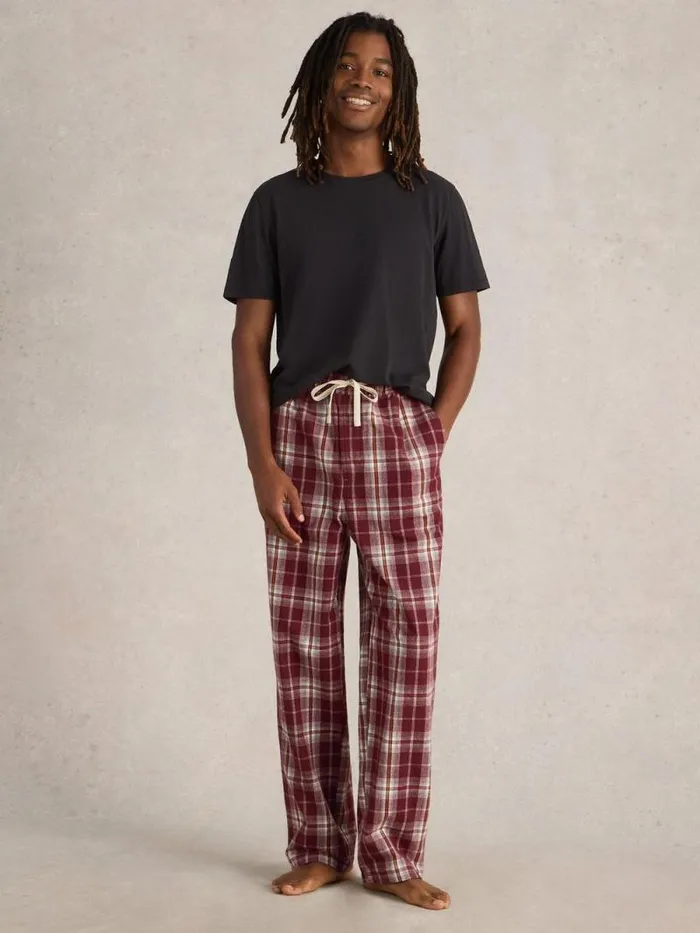 Men Moorland Flannel PJ Trousers Plum Multi White Stuff Loungewear