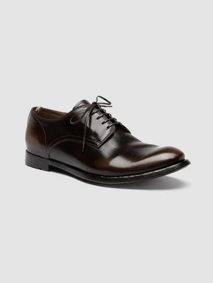 Men Officine Creative Footwear ANATOMIA 060 Brown Leather Derby Shoes Men Officine Creative Footwear ANATOMIA 060 Brown Leather Derby Shoes