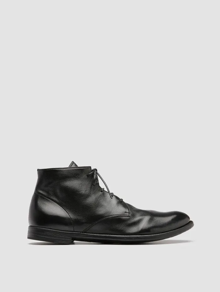 Men Officine Creative Footwear ARC 513 Black Leather Ankle Boots
