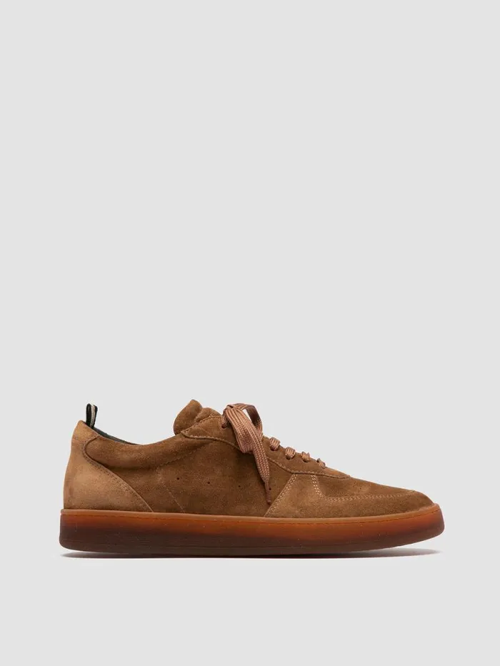 Men Officine Creative Footwear ASSET 001 Light Brown Suede Low Top Sneakers