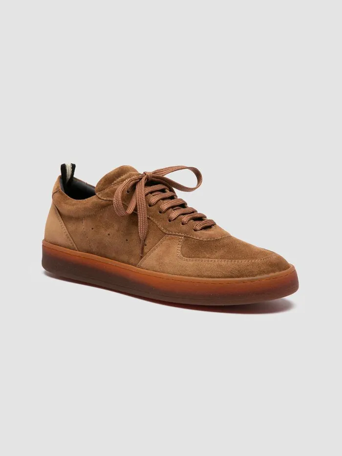 Men Officine Creative Footwear ASSET 001 Light Brown Suede Low Top Sneakers