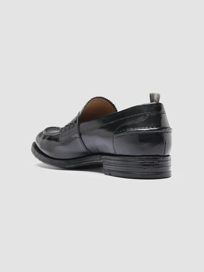 Men Officine Creative Footwear BALANCE 011 Black Leather Penny Loafers