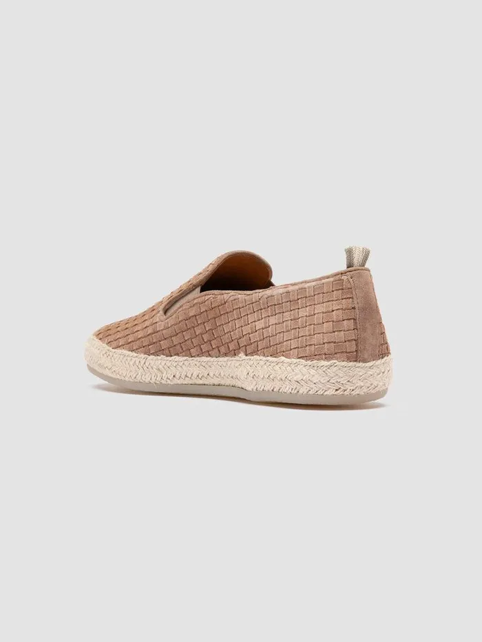 Men Officine Creative Footwear BOWLINE 001 Taupe Woven Espadrille Shoes Men Officine Creative Footwear BOWLINE 001 Taupe Woven Espadrille Shoes