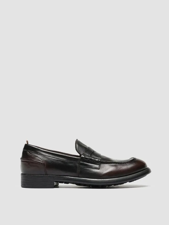 Men Officine Creative Footwear CHRONICLE 056 Dark Brown Leather Penny Loafers