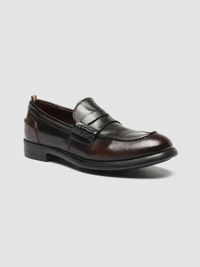Men Officine Creative Footwear CHRONICLE 056 Dark Brown Leather Penny Loafers