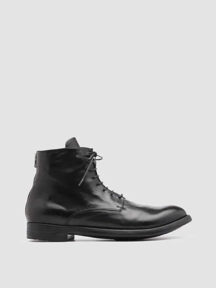 Men Officine Creative Footwear HIVE 016 Black Leather Boots